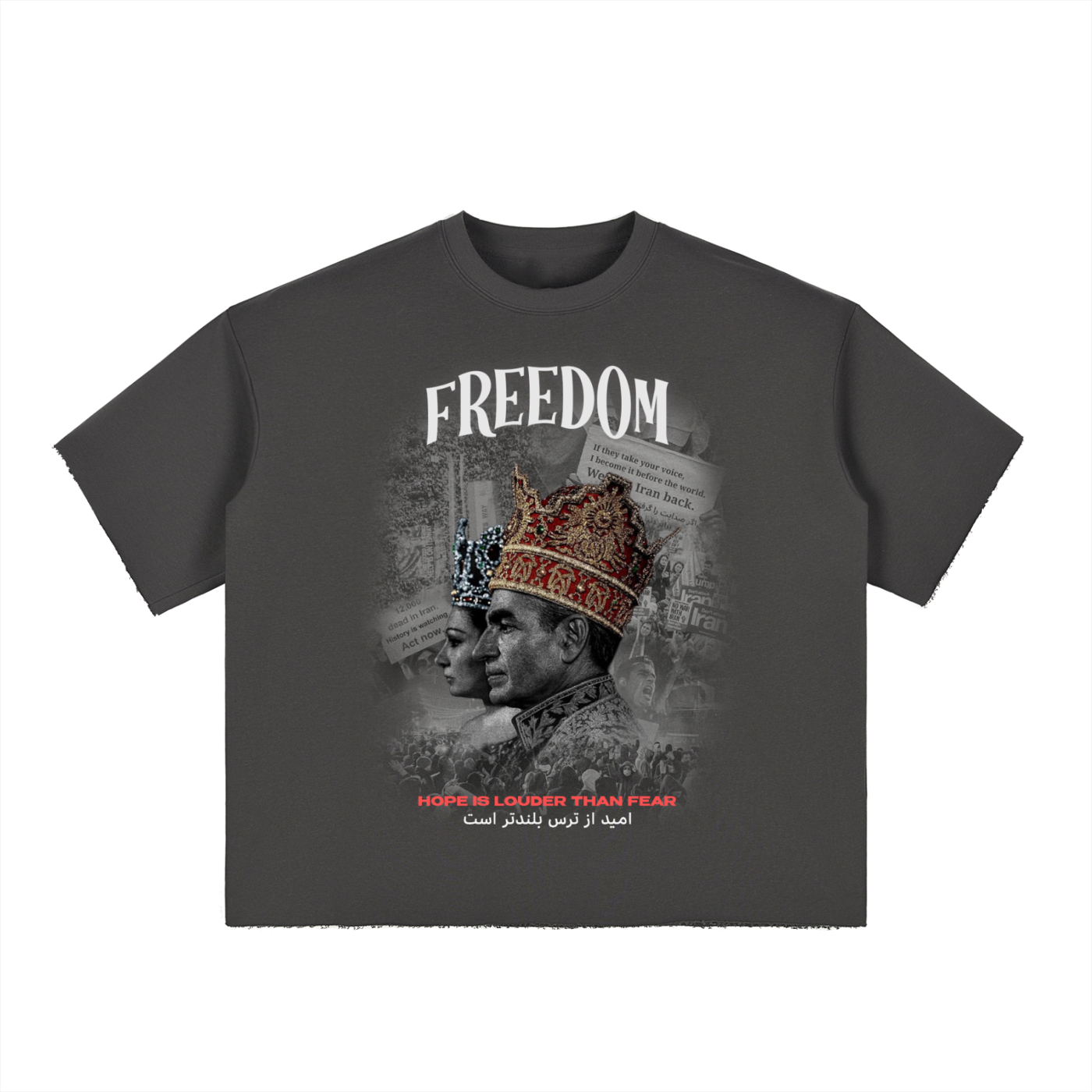 Boxy Half-Sleeve Raw-Edge T-Shirt